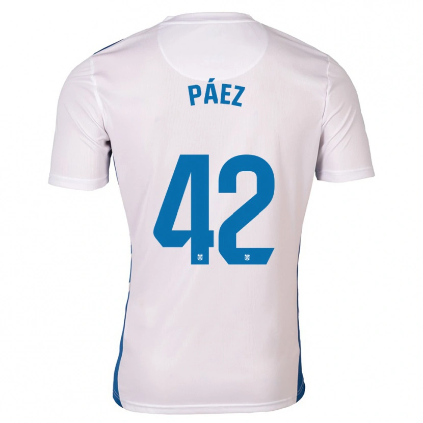 Danxen Kinder David Páez #42 Weiß Blau Heimtrikot Trikot 2025/26 T-Shirt