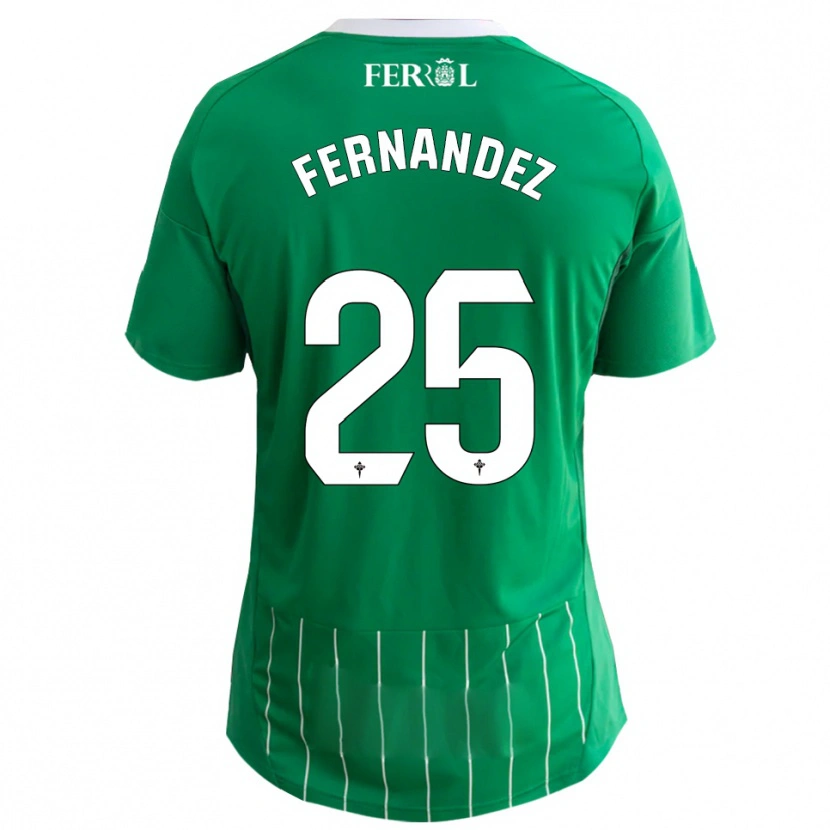 Danxen Kinder César Fernández #25 Grün Weiß Heimtrikot Trikot 2025/26 T-Shirt