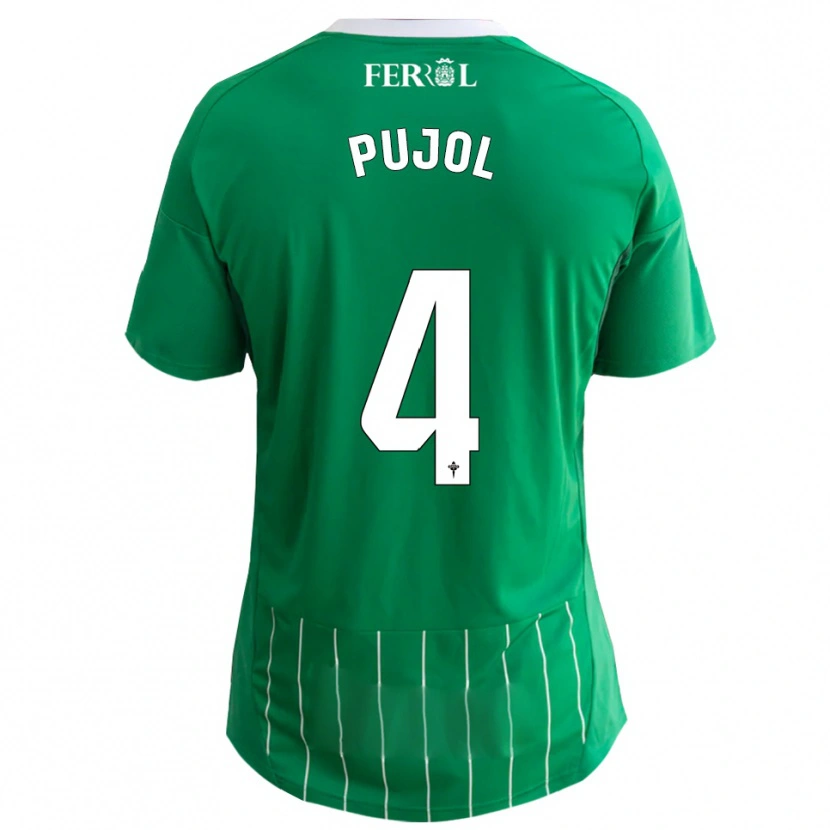 Danxen Kinder Edgar Pujol #4 Grün Weiß Heimtrikot Trikot 2025/26 T-Shirt