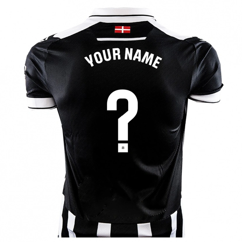 Danxen Kinder Ihren Namen #0 Schwarz Weiß Heimtrikot Trikot 2025/26 T-Shirt