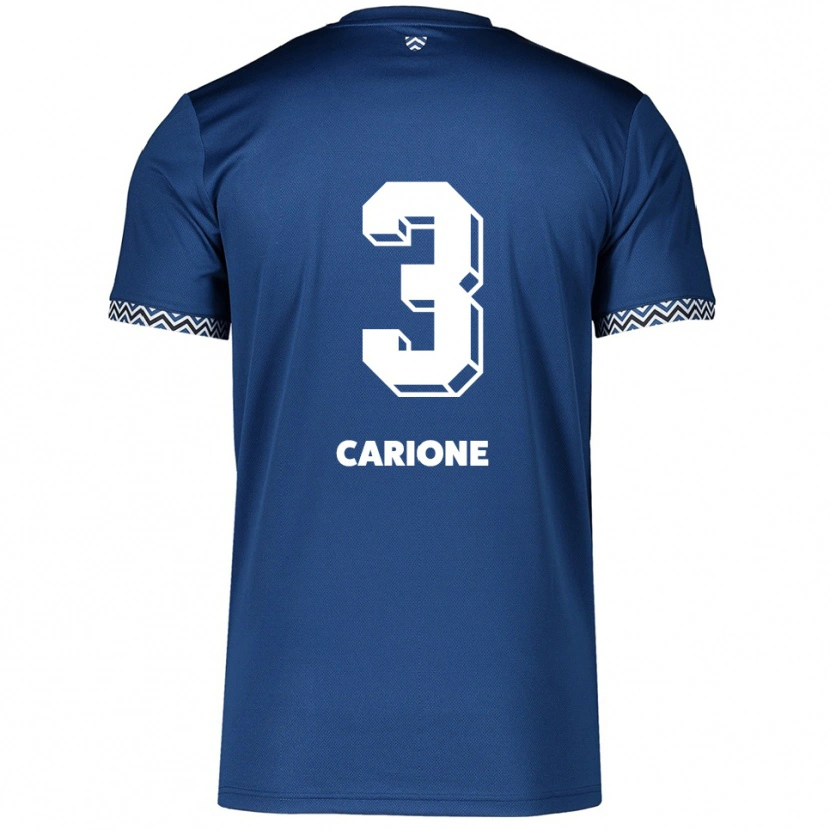 Danxen Kinder Cristiano Carione #3 Marineblau Weiß Heimtrikot Trikot 2025/26 T-Shirt