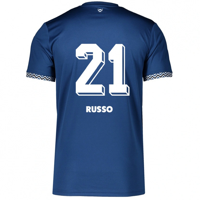 Danxen Kinder Stefano Russo #21 Marineblau Weiß Heimtrikot Trikot 2025/26 T-Shirt