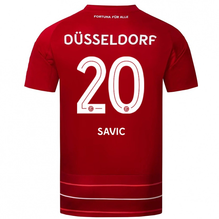 Danxen Kinder David Savic #20 Rot Weiß Heimtrikot Trikot 2025/26 T-Shirt