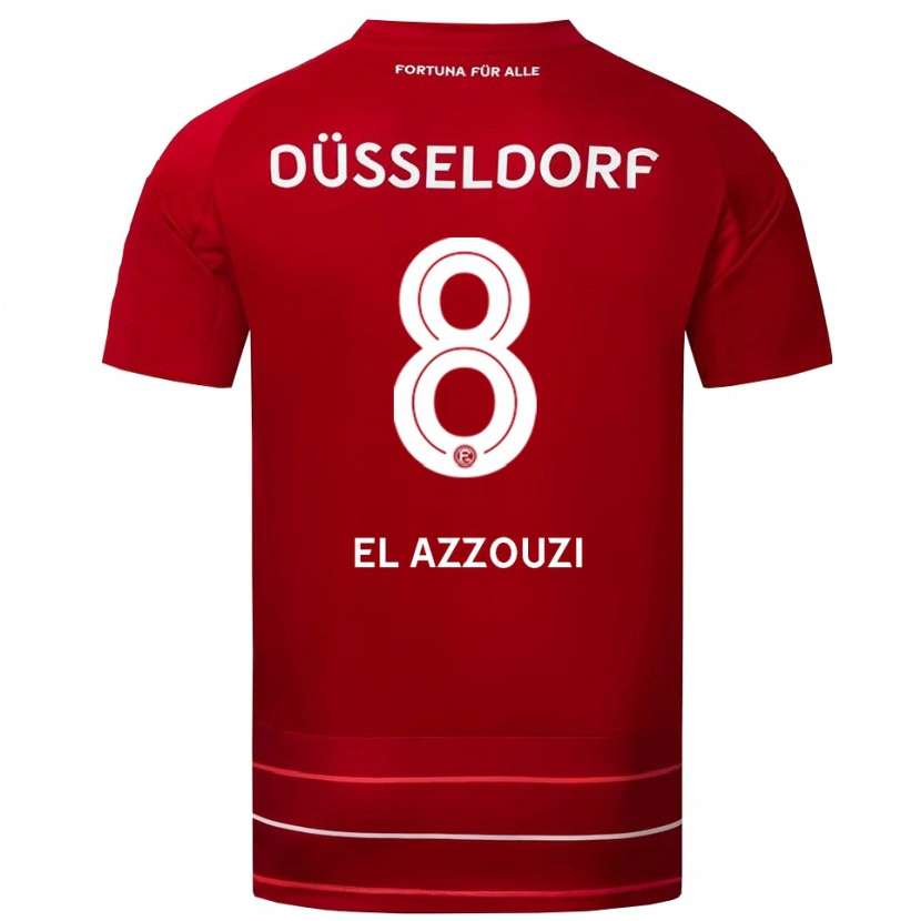 Danxen Kinder Anouar El Azzouzi #8 Rot Weiß Heimtrikot Trikot 2025/26 T-Shirt
