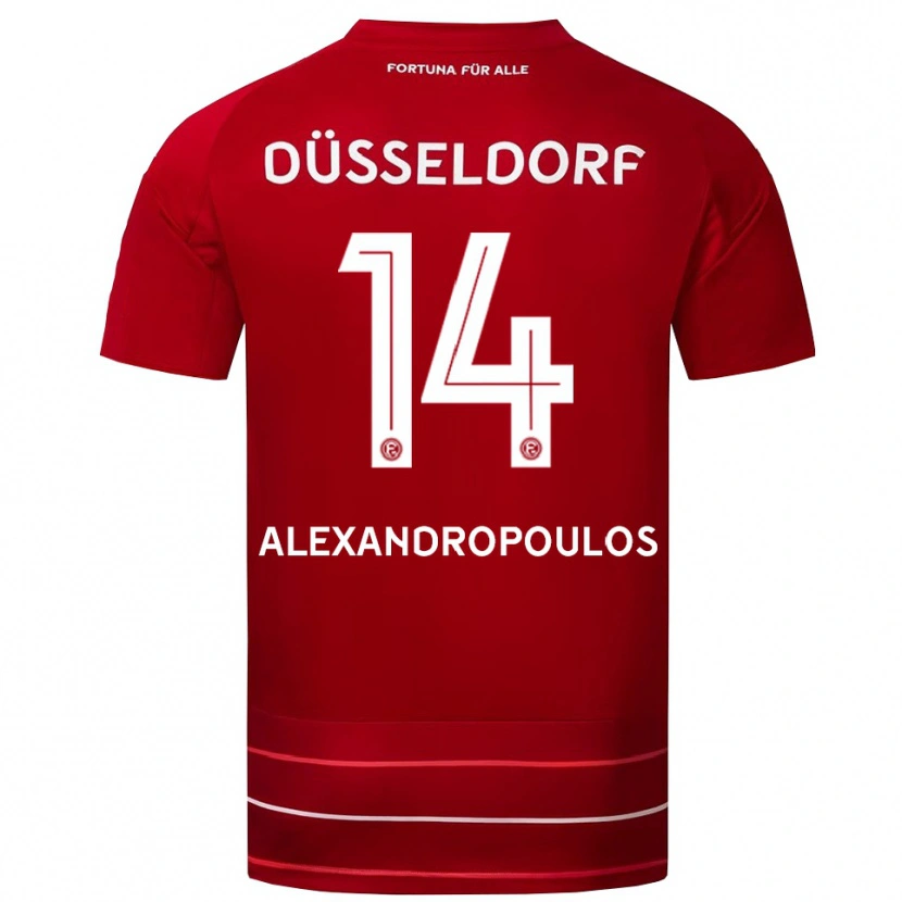 Danxen Kinder Sotiris Alexandropoulos #14 Rot Weiß Heimtrikot Trikot 2025/26 T-Shirt