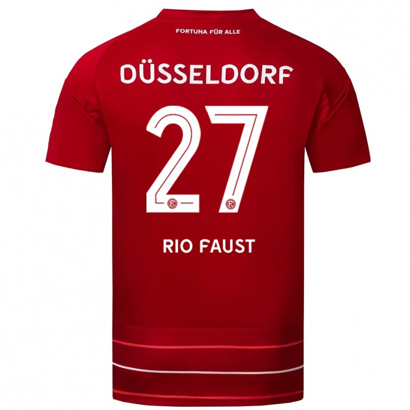 Danxen Kinder Rio Faust #27 Rot Weiß Heimtrikot Trikot 2025/26 T-Shirt