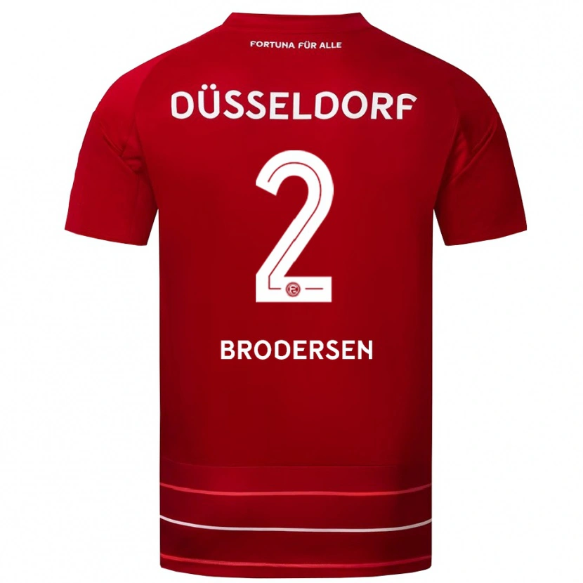 Danxen Kinder Leonard Brodersen #2 Rot Weiß Heimtrikot Trikot 2025/26 T-Shirt