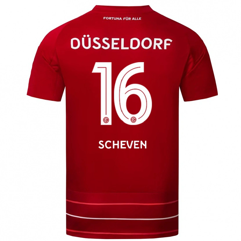 Danxen Kinder Josua Scheven #16 Rot Weiß Heimtrikot Trikot 2025/26 T-Shirt