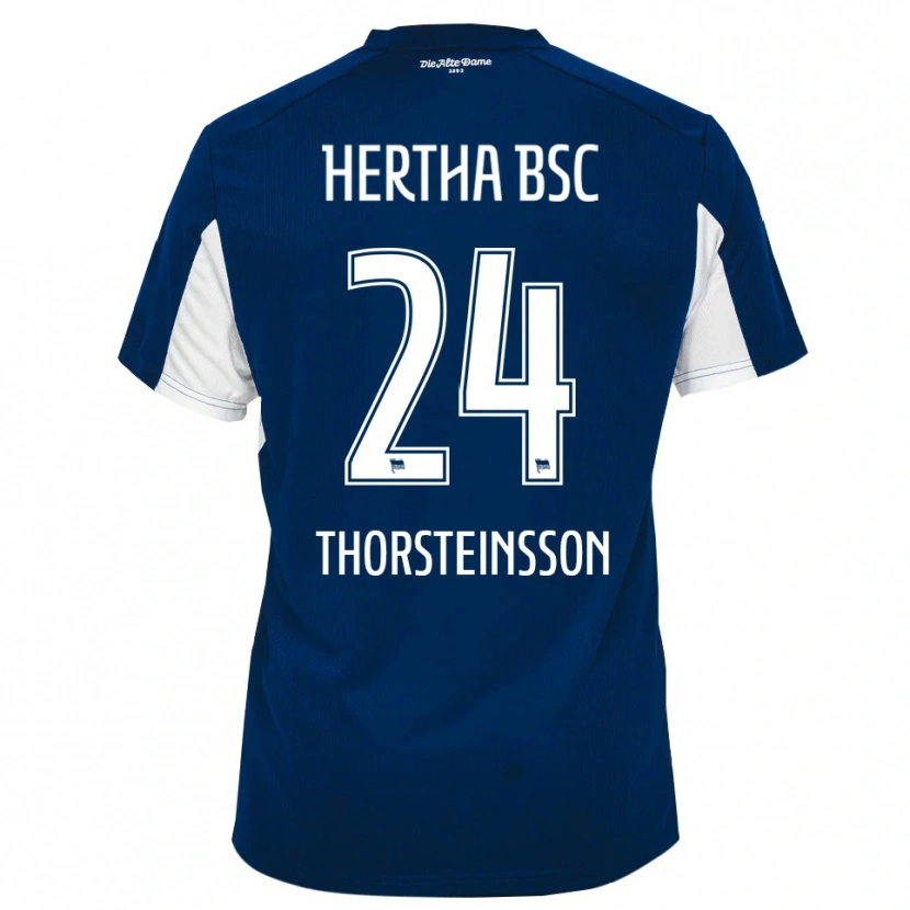 Danxen Kinder Jón Dagur Thorsteinsson #24 Weiß Blau Heimtrikot Trikot 2025/26 T-Shirt