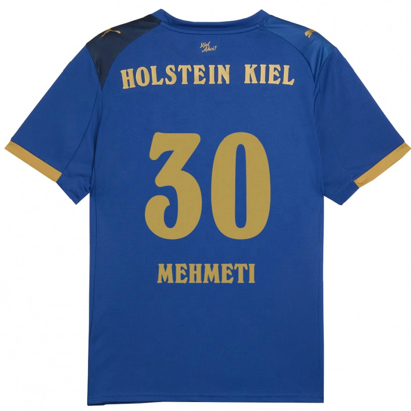 Danxen Kinder Valton Mehmeti #30 Blau Gold Heimtrikot Trikot 2025/26 T-Shirt