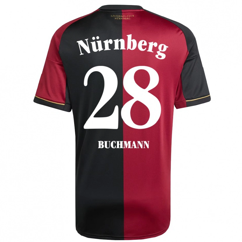 Danxen Kinder Tarek Buchmann #28 Burgunder Schwarz Heimtrikot Trikot 2025/26 T-Shirt