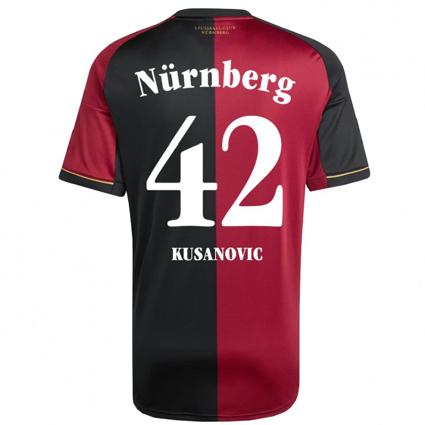 Danxen Kinder Tino Kusanovic #42 Burgunder Schwarz Heimtrikot Trikot 2025/26 T-Shirt