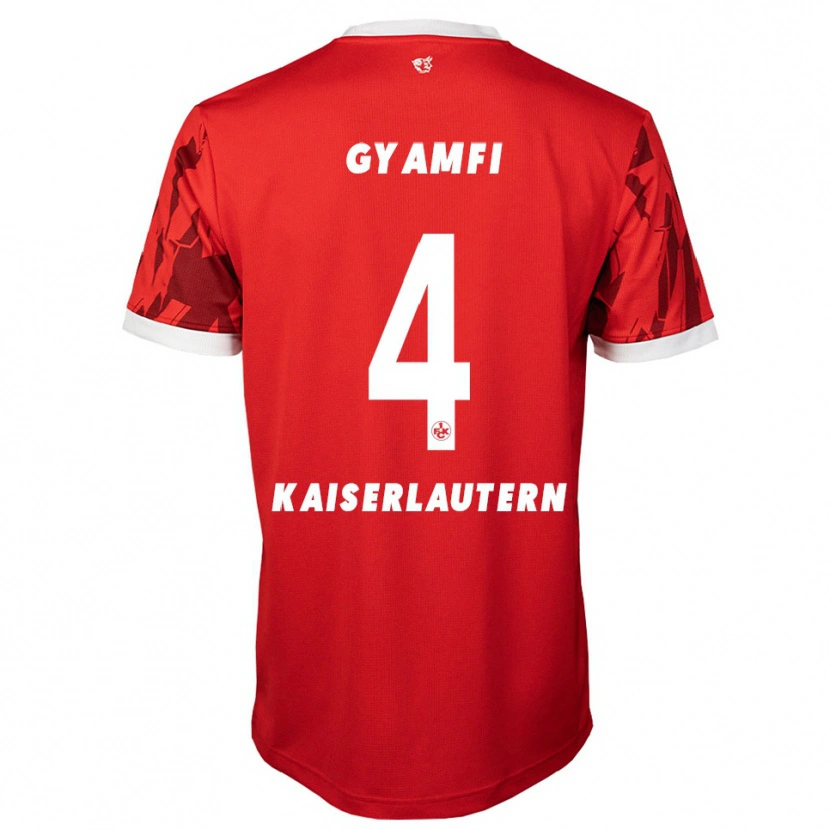 Danxen Kinder Maxwell Gyamfi #4 Rot Weiß Heimtrikot Trikot 2025/26 T-Shirt