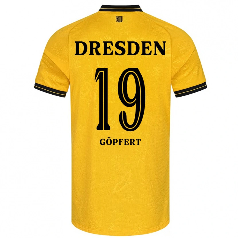 Danxen Kinder Fabius-Leander Göpfert #19 Gelb Schwarz Heimtrikot Trikot 2025/26 T-Shirt
