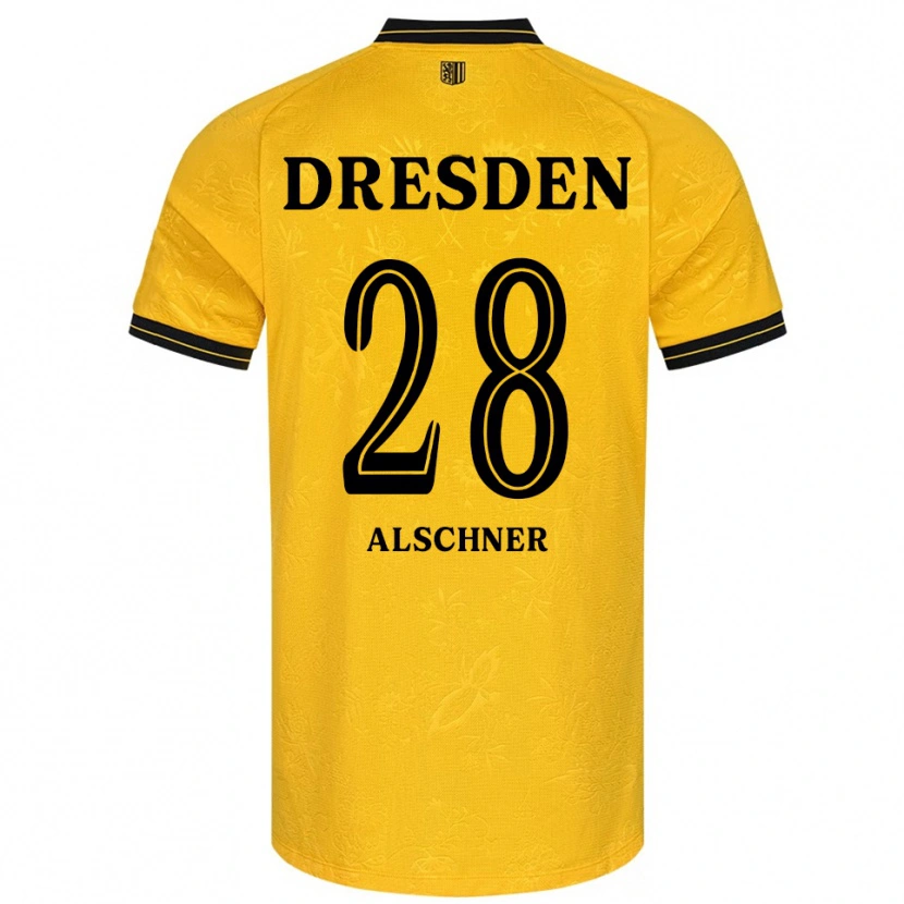 Danxen Kinder Felix Alschner #28 Gelb Schwarz Heimtrikot Trikot 2025/26 T-Shirt
