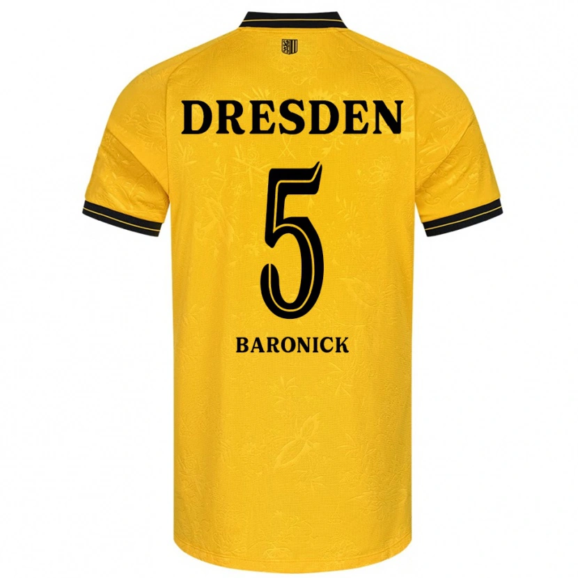 Danxen Kinder Kurt Baronick #5 Gelb Schwarz Heimtrikot Trikot 2025/26 T-Shirt