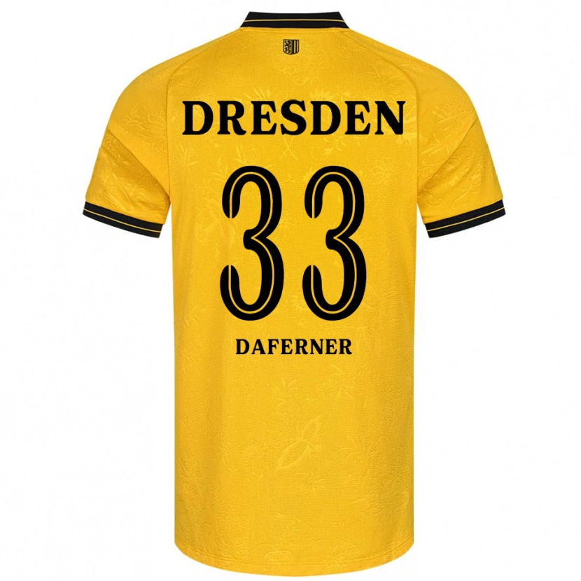 Danxen Kinder Christoph Daferner #33 Gelb Schwarz Heimtrikot Trikot 2025/26 T-Shirt