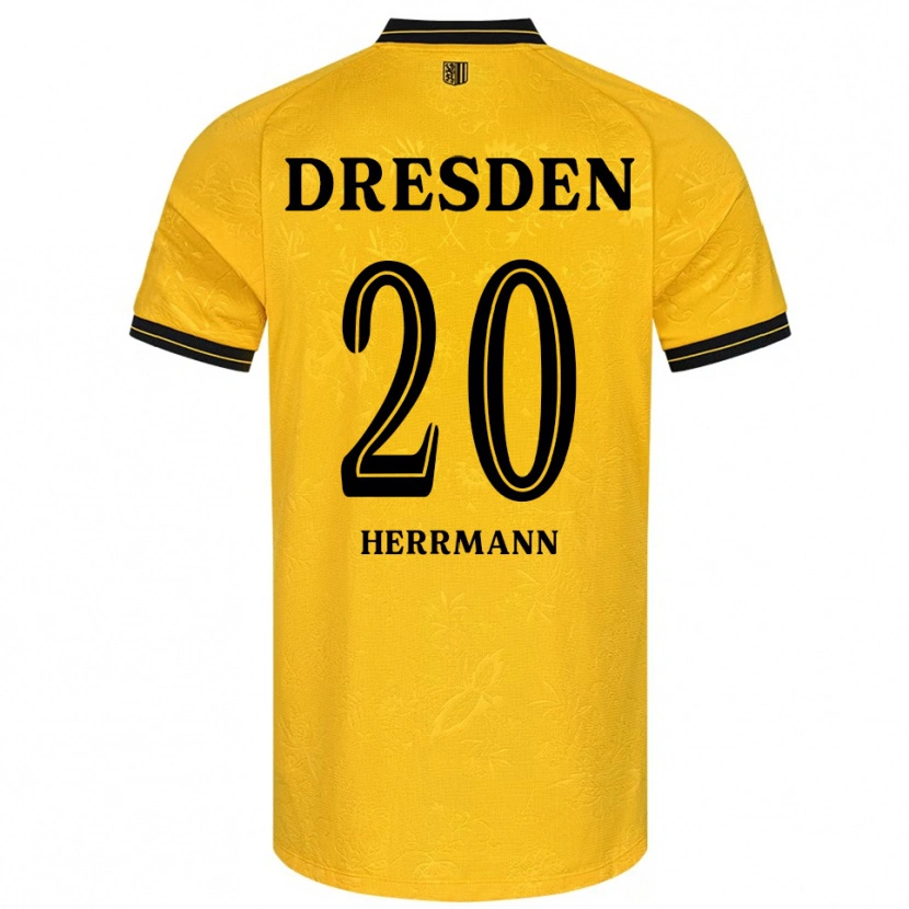 Danxen Kinder Artur Herrmann #20 Gelb Schwarz Heimtrikot Trikot 2025/26 T-Shirt