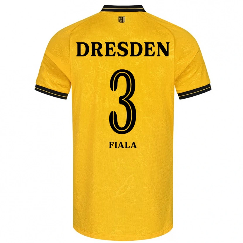 Danxen Kinder Matej Fiala #3 Gelb Schwarz Heimtrikot Trikot 2025/26 T-Shirt