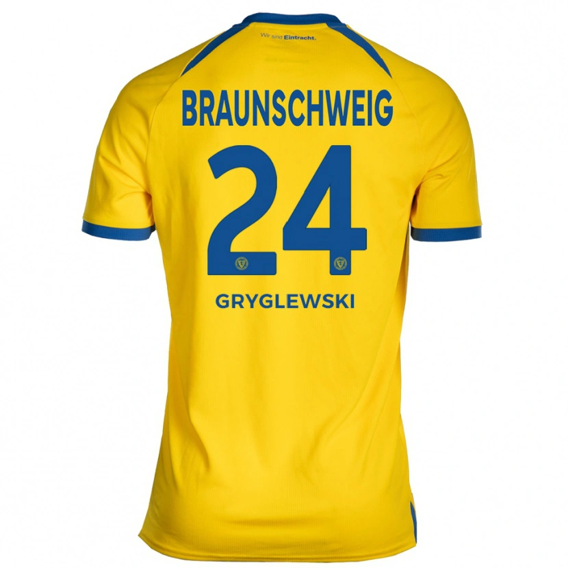 Danxen Kinder Milan Gryglewski #24 Gelb Blau Heimtrikot Trikot 2025/26 T-Shirt