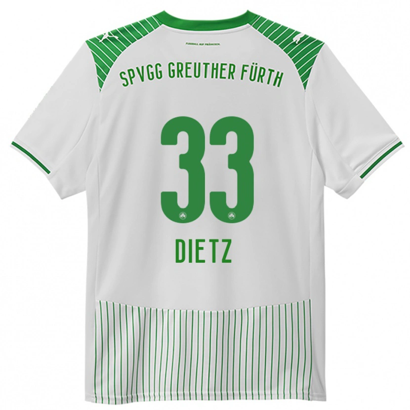 Danxen Kinder Maximilian Dietz #33 Weiß Grün Heimtrikot Trikot 2025/26 T-Shirt