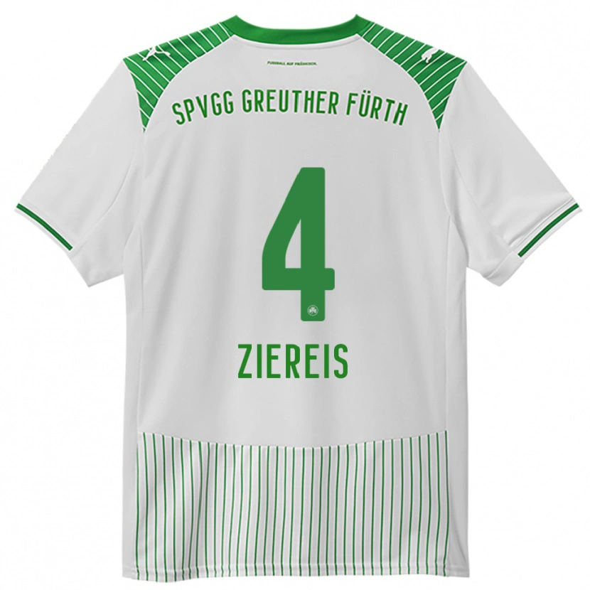 Danxen Kinder Philipp Ziereis #4 Weiß Grün Heimtrikot Trikot 2025/26 T-Shirt