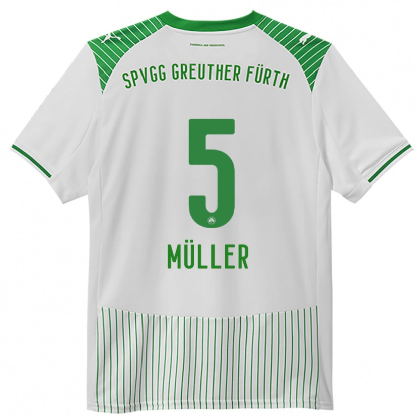 Danxen Kinder Linus Müller #5 Weiß Grün Heimtrikot Trikot 2025/26 T-Shirt