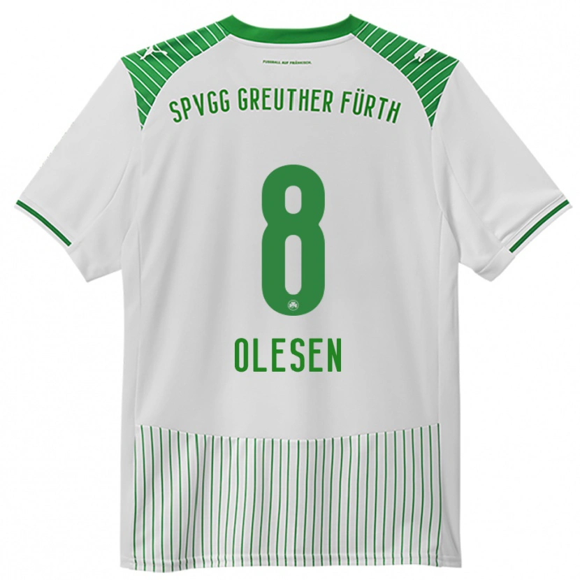 Danxen Kinder Mathias Olesen #8 Weiß Grün Heimtrikot Trikot 2025/26 T-Shirt