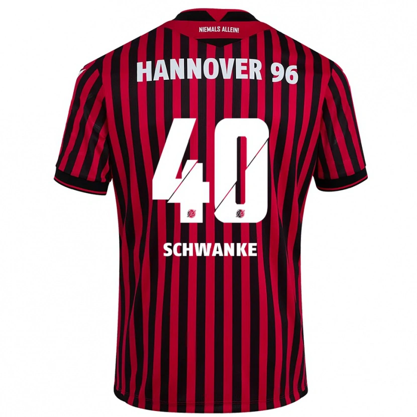 Danxen Kinder Jonas Schwanke #40 Rot Schwarz Heimtrikot Trikot 2025/26 T-Shirt