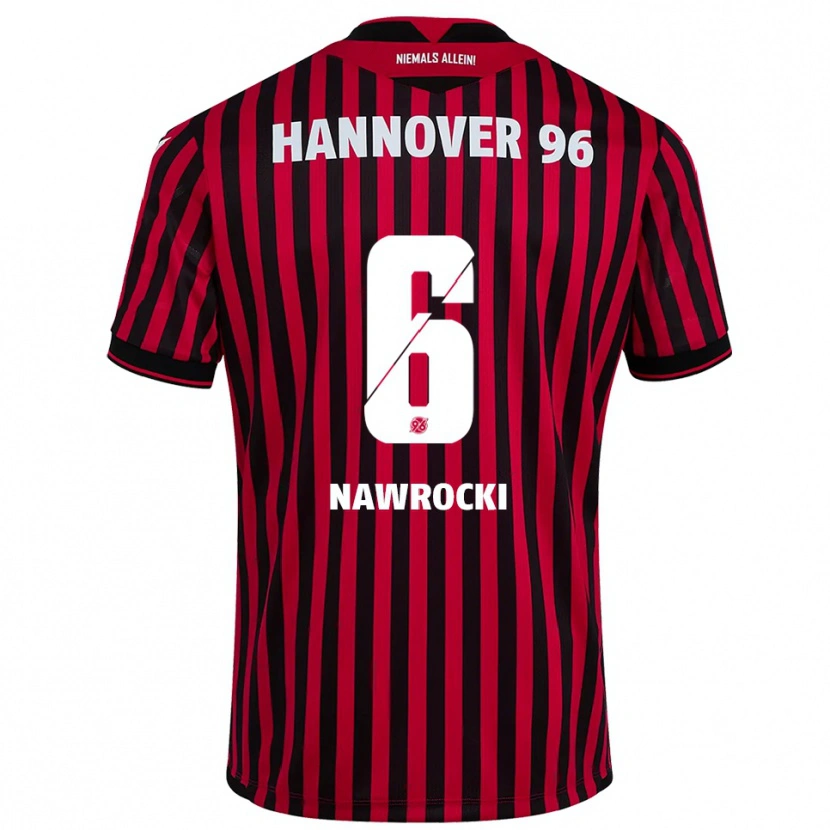 Danxen Kinder Maik Nawrocki #6 Rot Schwarz Heimtrikot Trikot 2025/26 T-Shirt
