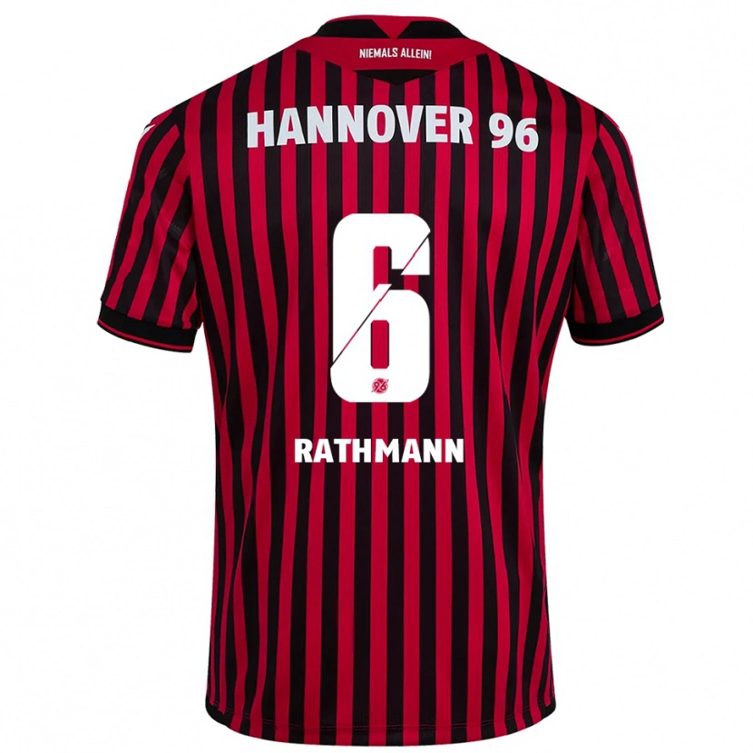 Danxen Kinder Lena Rathmann #6 Rot Schwarz Heimtrikot Trikot 2025/26 T-Shirt