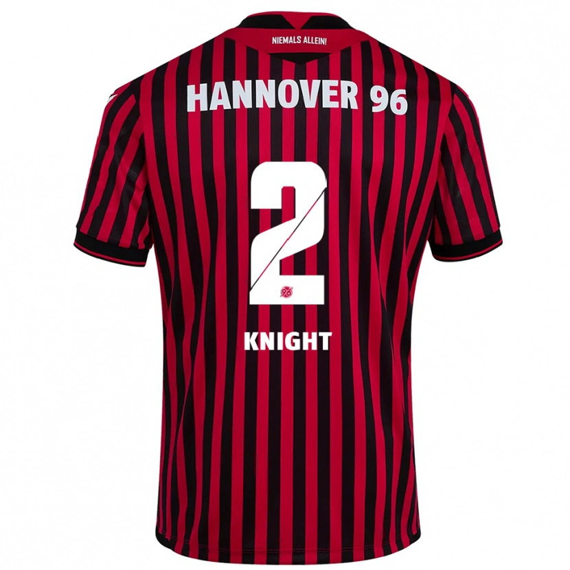 Danxen Kinder Josh Knight #2 Rot Schwarz Heimtrikot Trikot 2025/26 T-Shirt