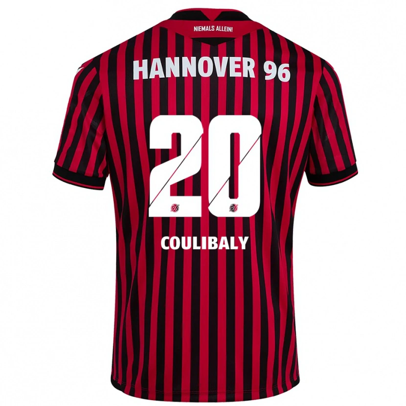 Danxen Kinder Adam Coulibaly #20 Rot Schwarz Heimtrikot Trikot 2025/26 T-Shirt