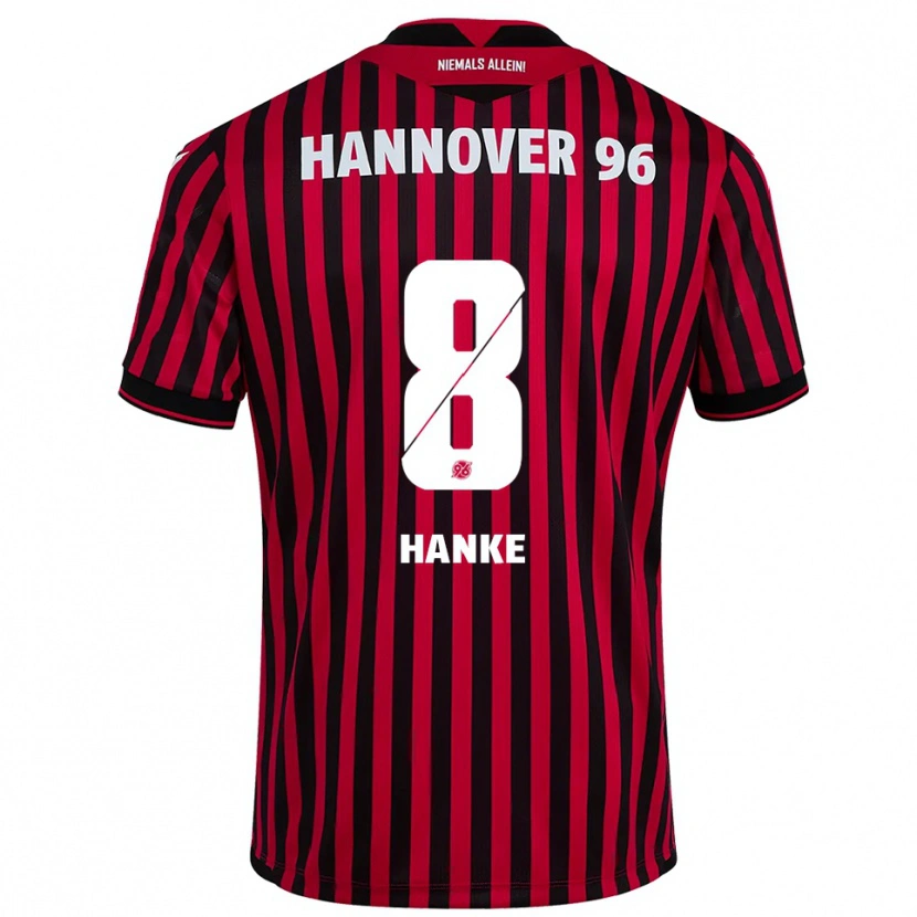 Danxen Kinder Anton Hanke #8 Rot Schwarz Heimtrikot Trikot 2025/26 T-Shirt