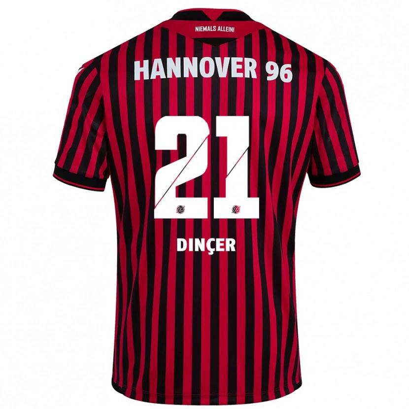 Danxen Kinder Yasin Dinçer #21 Rot Schwarz Heimtrikot Trikot 2025/26 T-Shirt