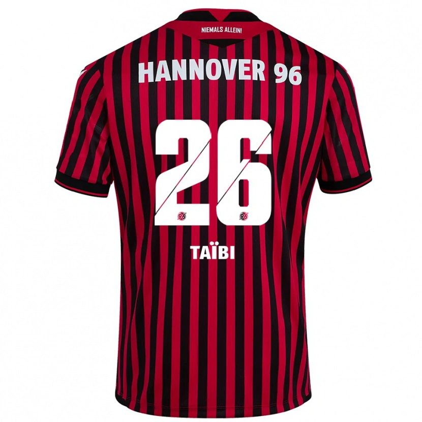 Danxen Kinder Waniss Taïbi #26 Rot Schwarz Heimtrikot Trikot 2025/26 T-Shirt