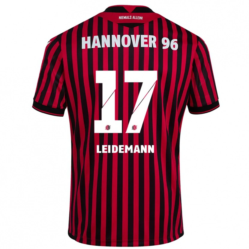 Danxen Kinder Lukas Leidemann #17 Rot Schwarz Heimtrikot Trikot 2025/26 T-Shirt