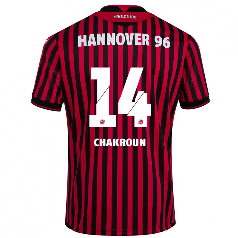Danxen Kinder Husseyn Chakroun #14 Rot Schwarz Heimtrikot Trikot 2025/26 T-Shirt