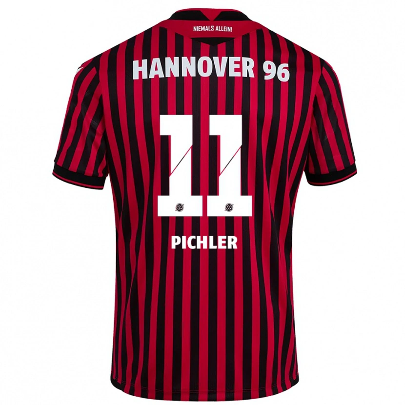 Danxen Kinder Benedikt Pichler #11 Rot Schwarz Heimtrikot Trikot 2025/26 T-Shirt