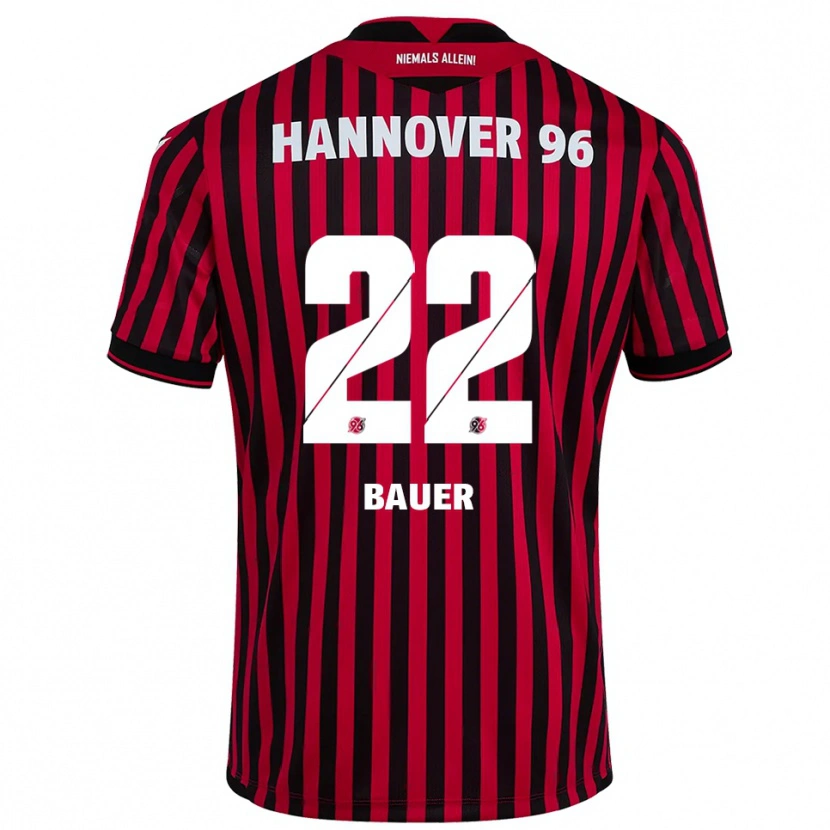 Danxen Kinder Elias Bauer #22 Rot Schwarz Heimtrikot Trikot 2025/26 T-Shirt