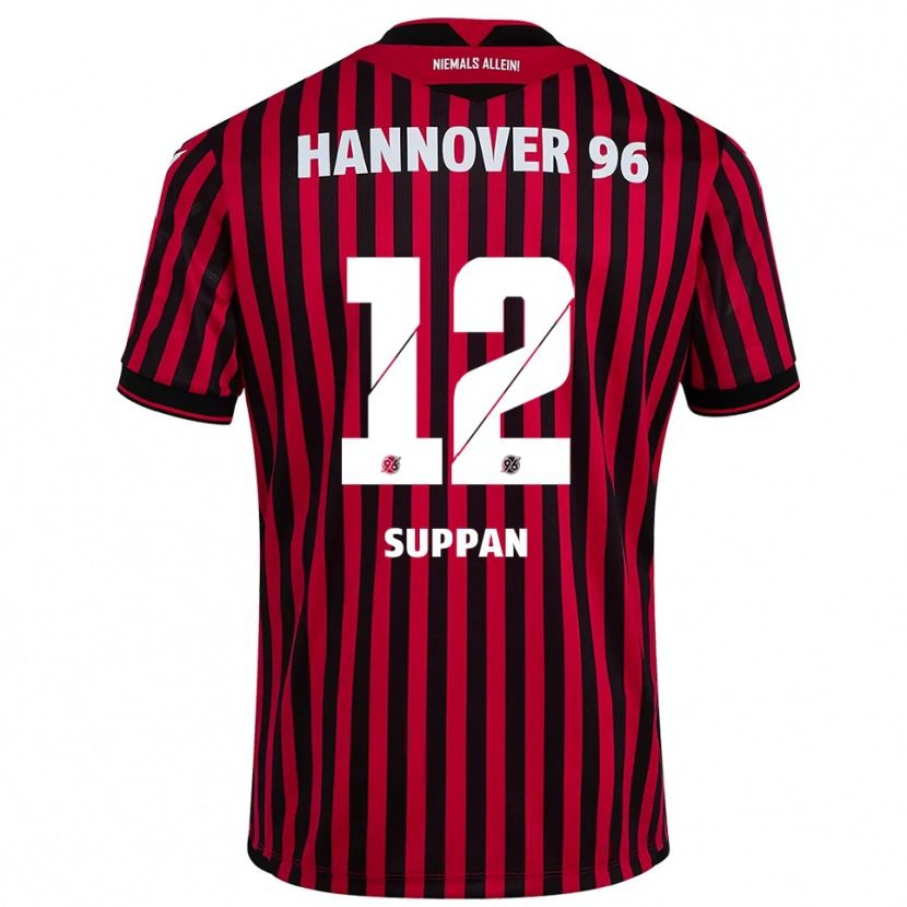 Danxen Kinder Jannik Suppan #12 Rot Schwarz Heimtrikot Trikot 2025/26 T-Shirt