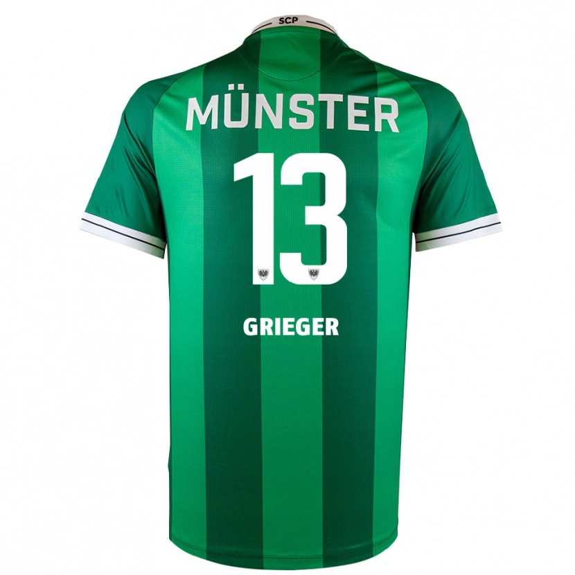 Danxen Kinder Dominik Grieger #13 Grün Weiß Heimtrikot Trikot 2025/26 T-Shirt