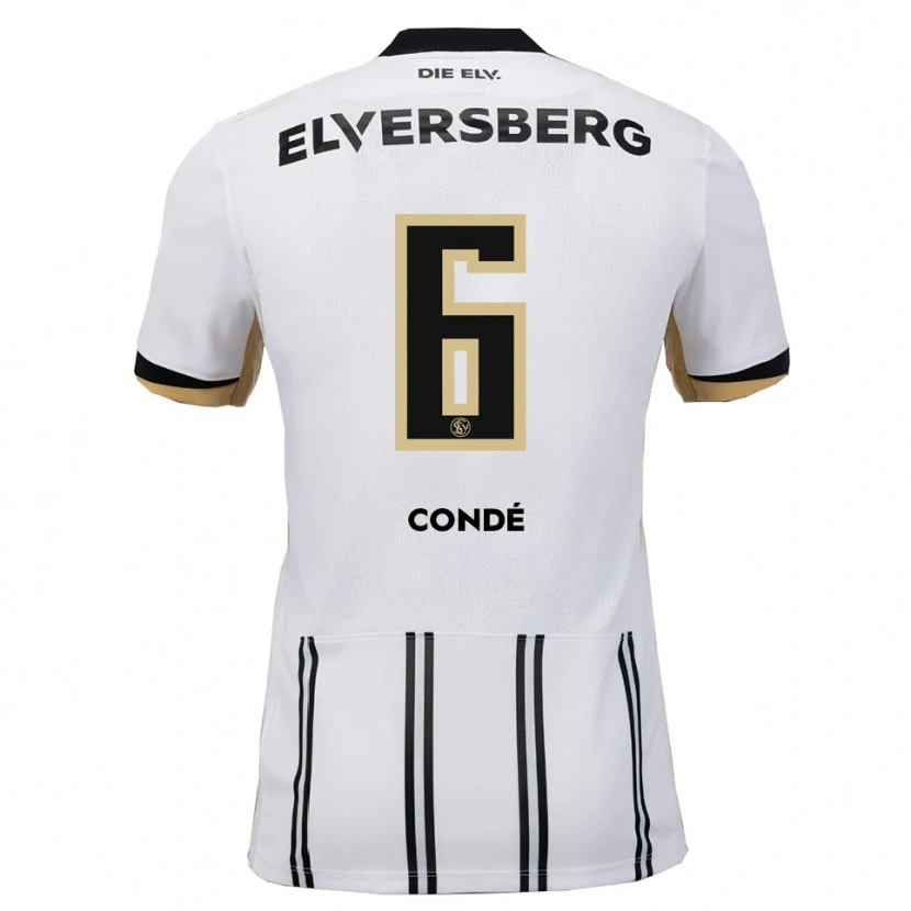 Danxen Kinder Amara Condé #6 Weiß Schwarz Heimtrikot Trikot 2025/26 T-Shirt