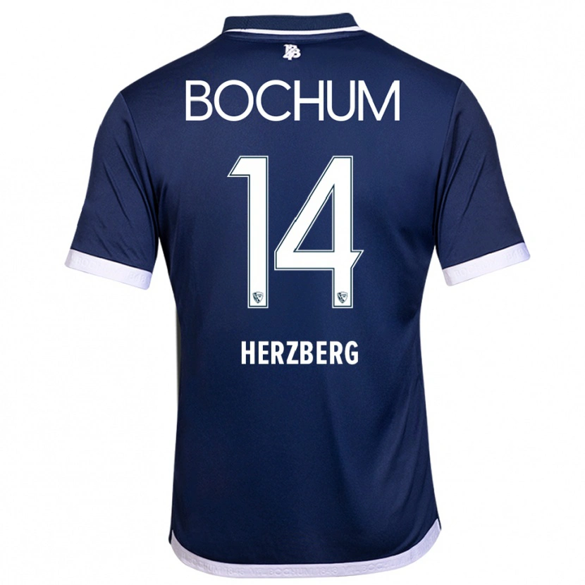 Danxen Kinder Janek Herzberg #14 Marineblau Weiß Heimtrikot Trikot 2025/26 T-Shirt