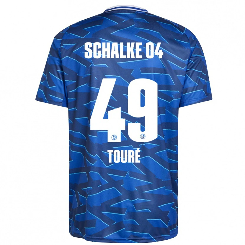 Danxen Kinder Tidiane Touré #49 Königsblau Weiß Heimtrikot Trikot 2025/26 T-Shirt