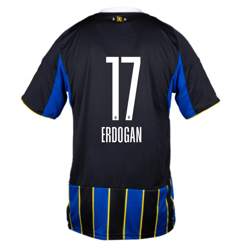 Danxen Kinder Emirhan Erdogan #17 Blau Schwarz Gelb Heimtrikot Trikot 2025/26 T-Shirt
