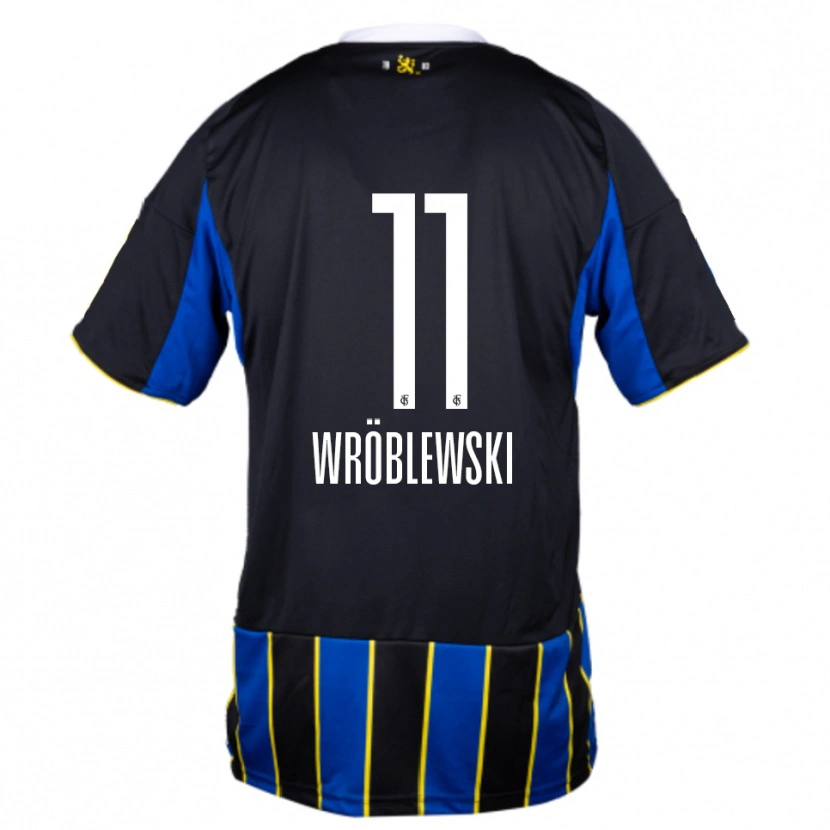 Danxen Kinder Lukas Wröblewski #11 Blau Schwarz Gelb Heimtrikot Trikot 2025/26 T-Shirt
