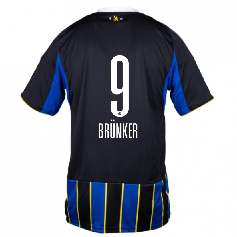 Danxen Kinder Kai Brünker #9 Blau Schwarz Gelb Heimtrikot Trikot 2025/26 T-Shirt