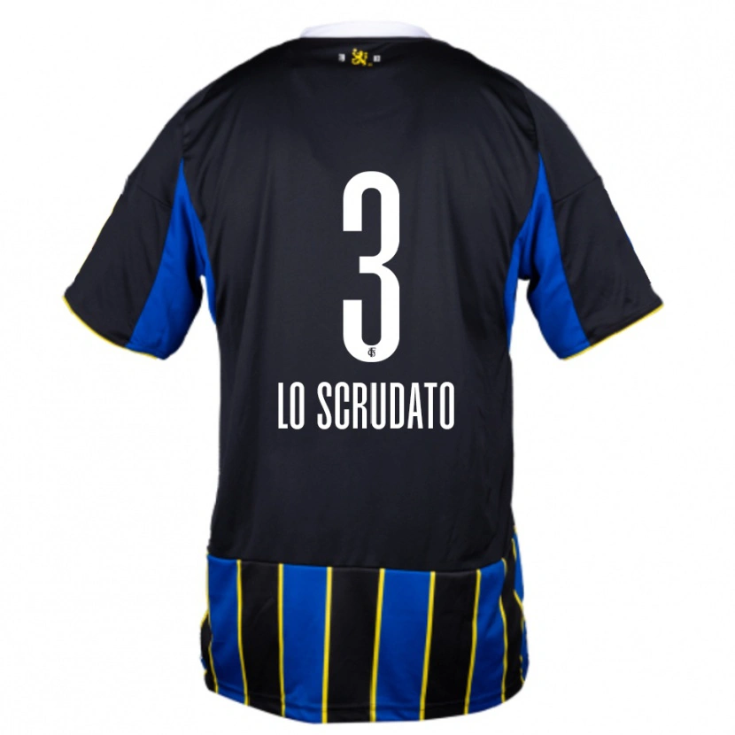 Danxen Kinder Gianluca Lo Scrudato #3 Blau Schwarz Gelb Heimtrikot Trikot 2025/26 T-Shirt