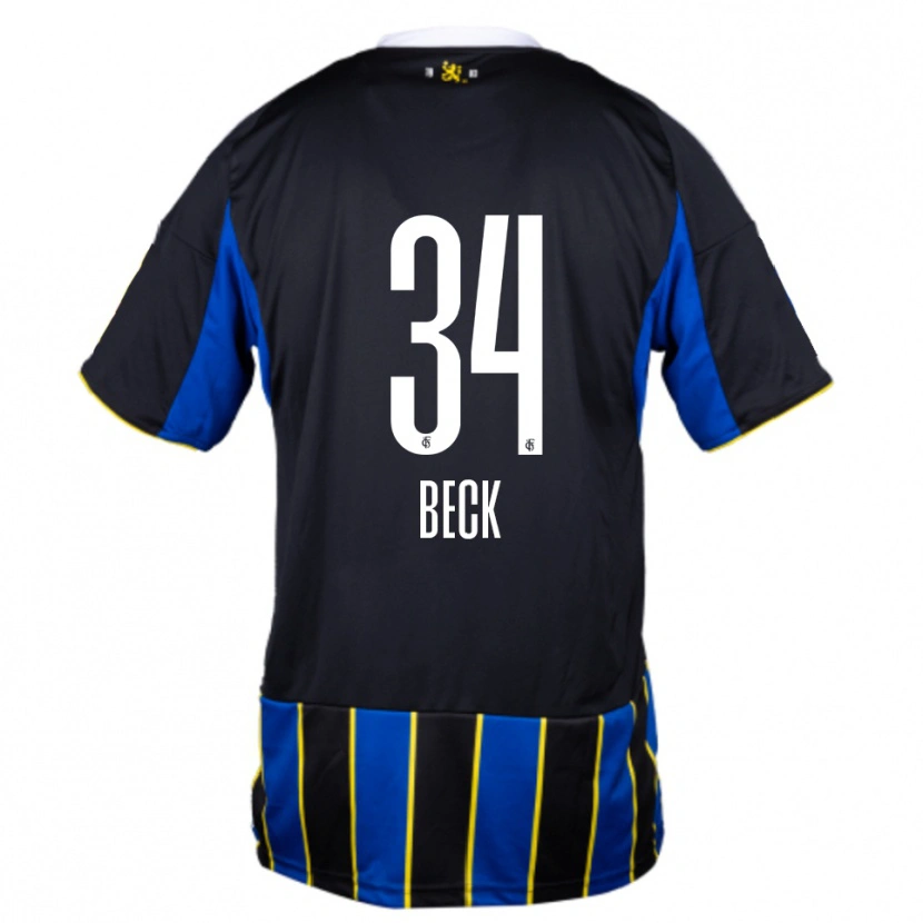 Danxen Kinder Luis Beck #34 Blau Schwarz Gelb Heimtrikot Trikot 2025/26 T-Shirt